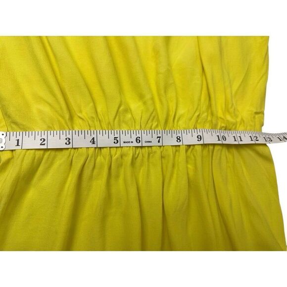 Ba&sh Heaven Off the Shoulder Knee Length 3/4 Sleeve Crepe Dress Yellow Sz 0- XS - Picture 8 of 12